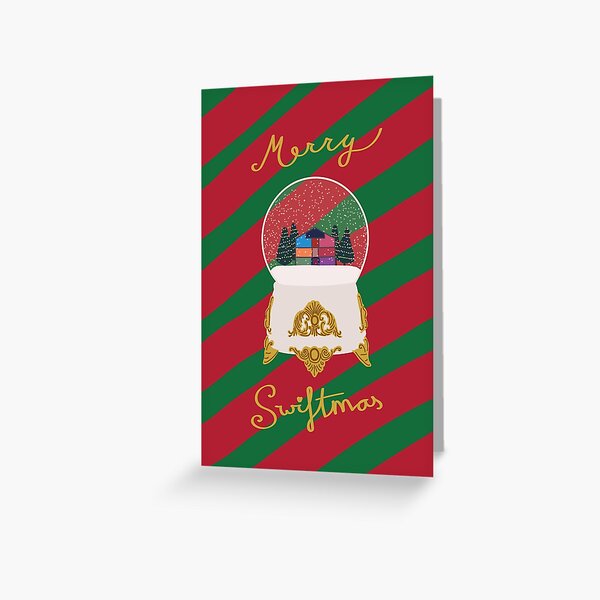Vista previa del artículo con la obra «Tarjeta Swiftmas con globo de nieve», diseñado y vendido por 13-swiftie.