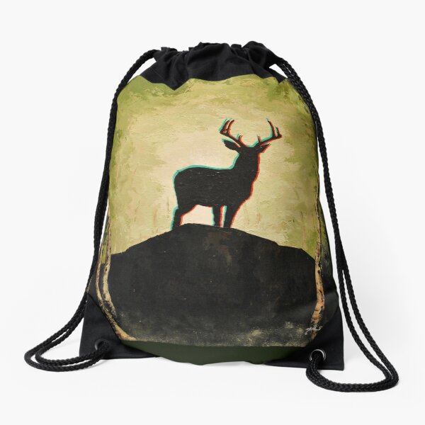 Deer in the Woods Drawstring Bag