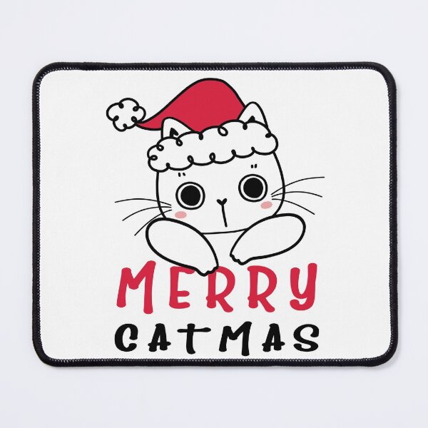 Item preview, MERRY CATMAS with cartoon cat designed and sold by billionairebrnd.