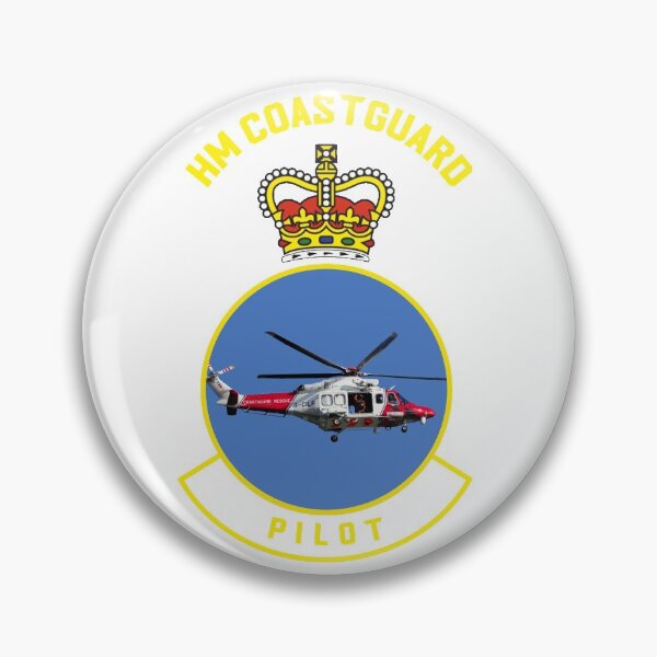 Item preview, Pilot - HM Coastguard rescue AugustaWestland AW189 helicopter based on coastguard insignia. designed and sold by ajtechdesigns.