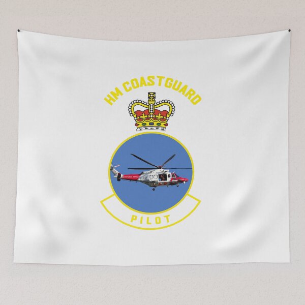 Item preview, Pilot - HM Coastguard rescue AugustaWestland AW189 helicopter based on coastguard insignia. designed and sold by ajtechdesigns.