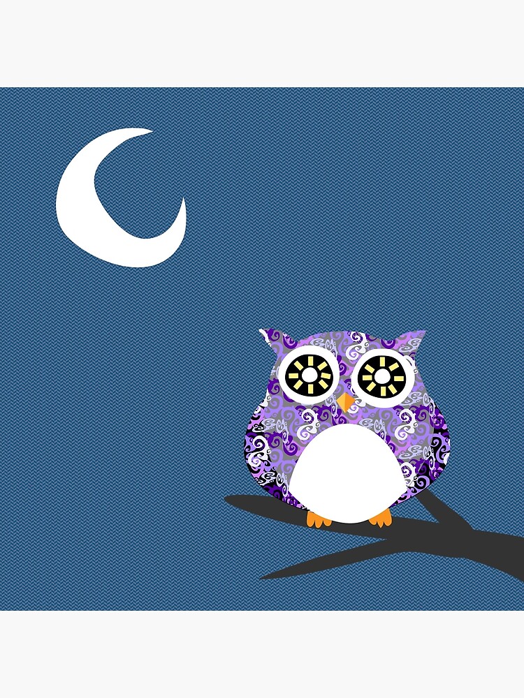 Thumbnail 2 of 2, Tote Bag, Purple Owl Chilling at Night on A Tree Branch designed and sold by vividlee.