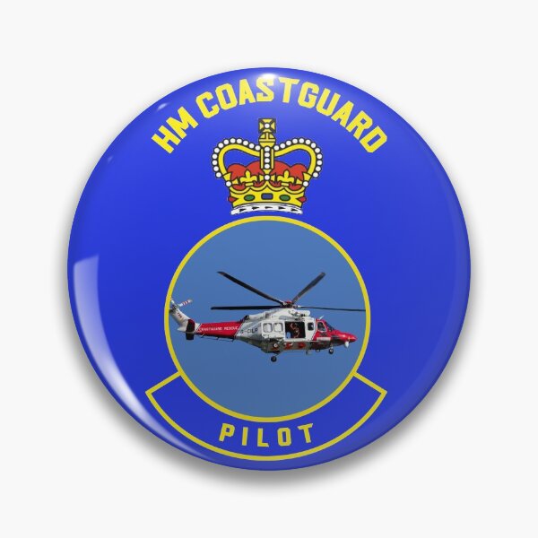 Item preview, Pilot - HM Coastguard rescue AugustaWestland AW189 helicopter based on coastguard insignia. designed and sold by ajtechdesigns.