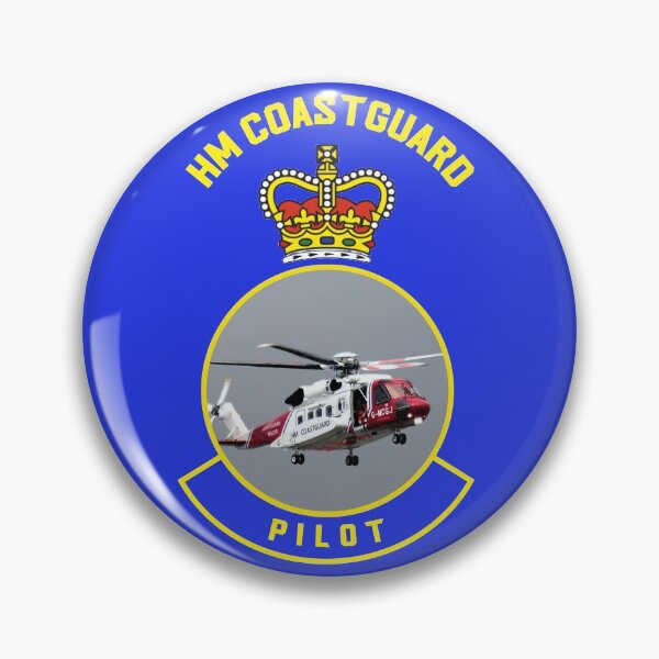 Item preview, Pilot - HM Coastguard rescue Sikorsky S-92 helicopter based on coastguard insignia. designed and sold by ajtechdesigns.