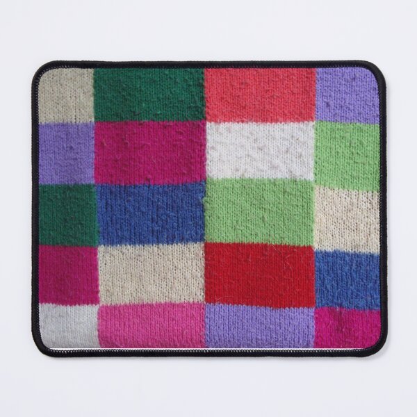 Item preview, colourful vintage patchwork knitted squares designed and sold by pollywolly.