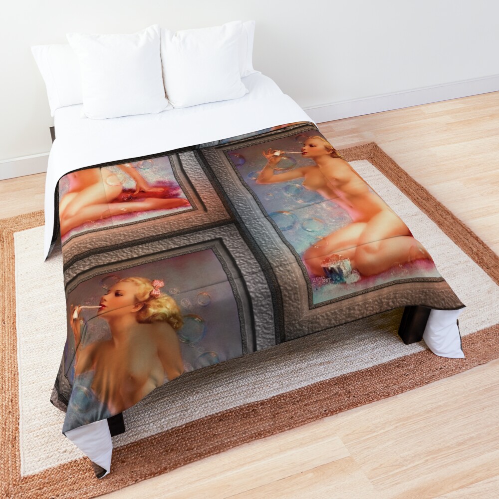 Bubbles by American Painter Zoe Mozert Classic Xzendor7 Old Masters Reproductions Comforter