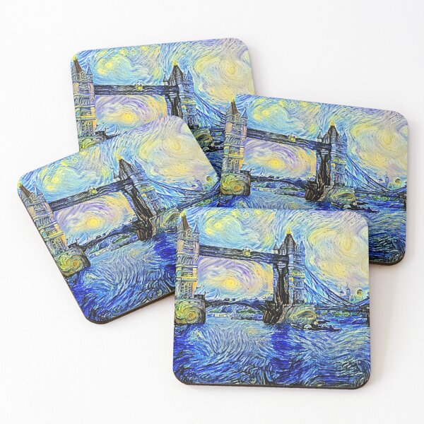 Item preview, London bridge the starry night style painting designed and sold by RafaelLima7.