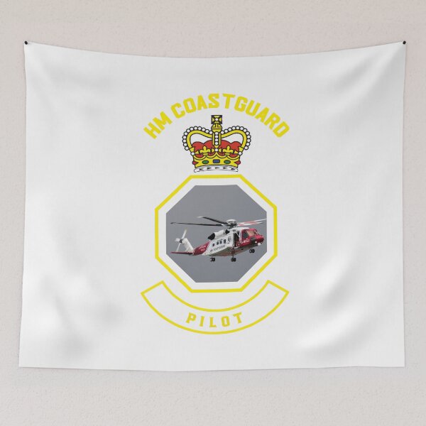 Item preview, Pilot - HM Coastguard rescue Sikorsky S-92 helicopter based on coastguard insignia. designed and sold by ajtechdesigns.