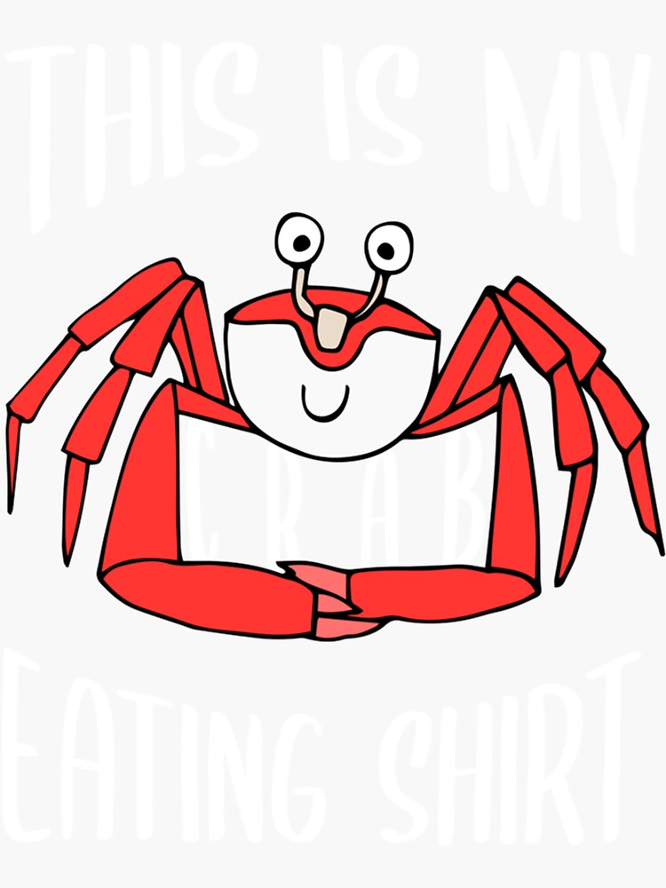 "This Is My Crab Eating cute crab drawing " Sticker for Sale by