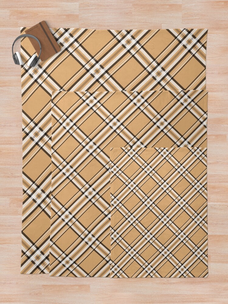 Thumbnail 5 of 6, Throw Blanket, Abstract Yellow Tartan designed and sold by Victoria Riabov.