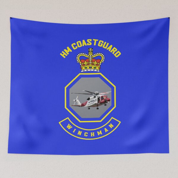 Item preview, Winchman - HM Coastguard rescue Sikorsky S-92 helicopter based on coastguard insignia. designed and sold by ajtechdesigns.