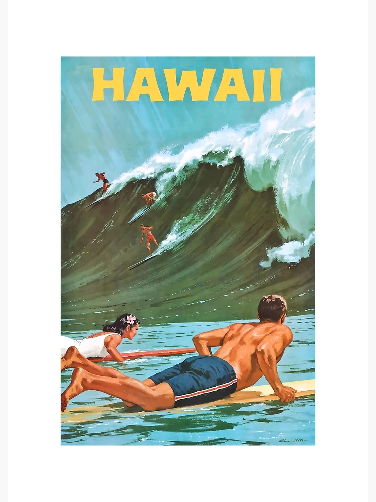 Tavolino Spiaggia Poster Vintage Viaggio Hawaii Stile Surf Anni '50 - 24x36 Pollici - Carta Opaca Poster Stile Retrò Per Soggiorno - Foto 7