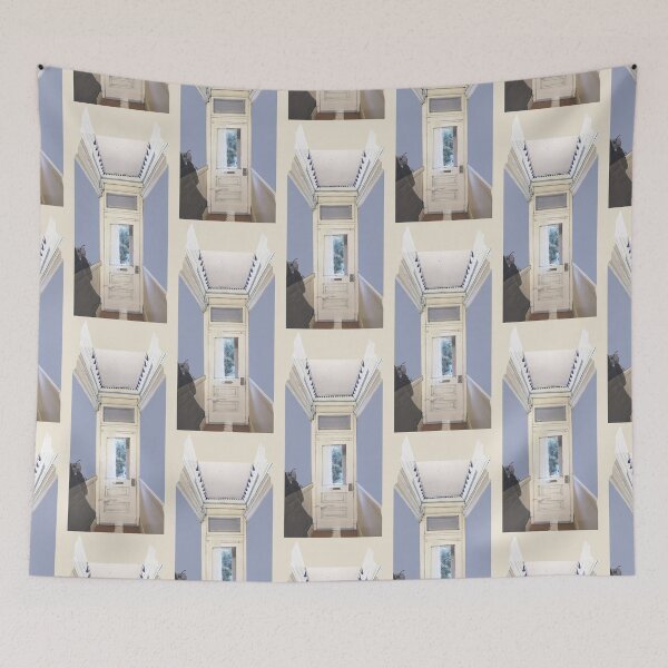 Item preview, Edwardian Hallway - Blue on Cream designed and sold by KLA-GustFlo.