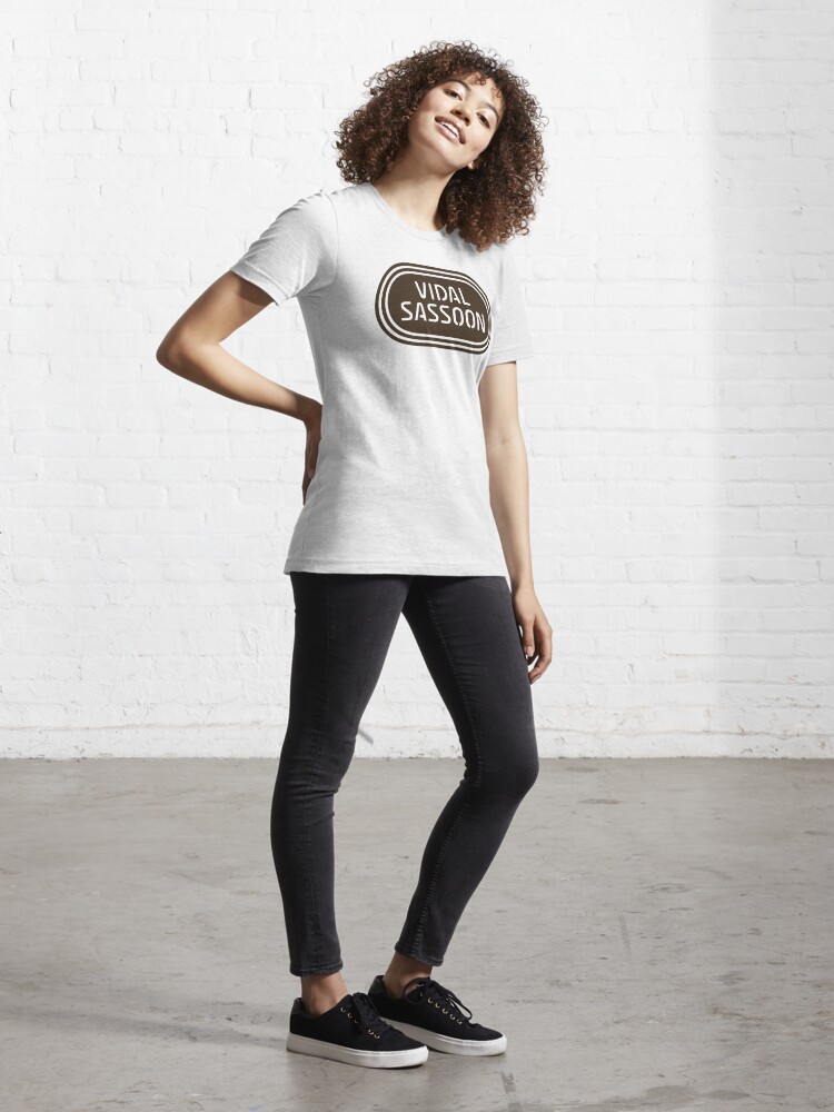 Women's White Crew-neck T-shirt, Black Leggings, Dark Brown