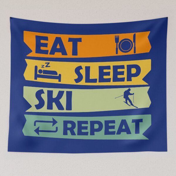 Item preview,  Eat Sleep Ski Repeat, Skiing Gift, Funny Skiing Quote, Skier, Ski Design designed and sold by DesignHouse07.