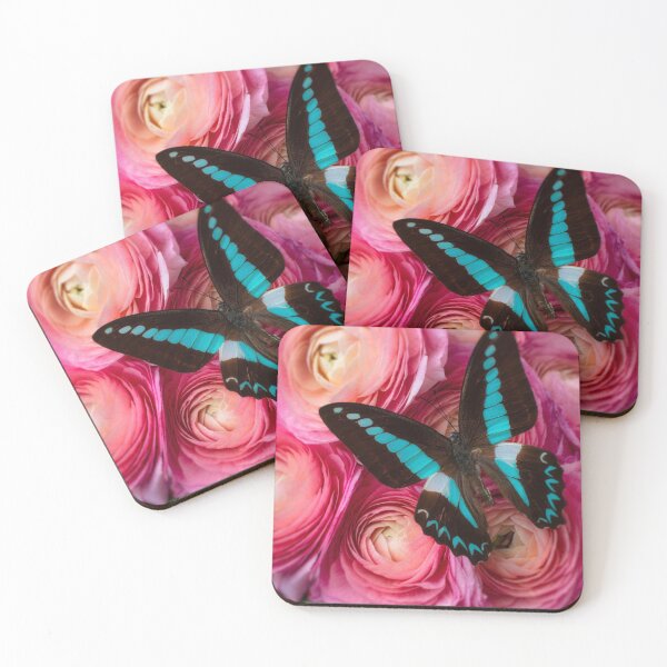 Item preview, Blue Butterfly On Pink Ranunculus designed and sold by Garry Gay.