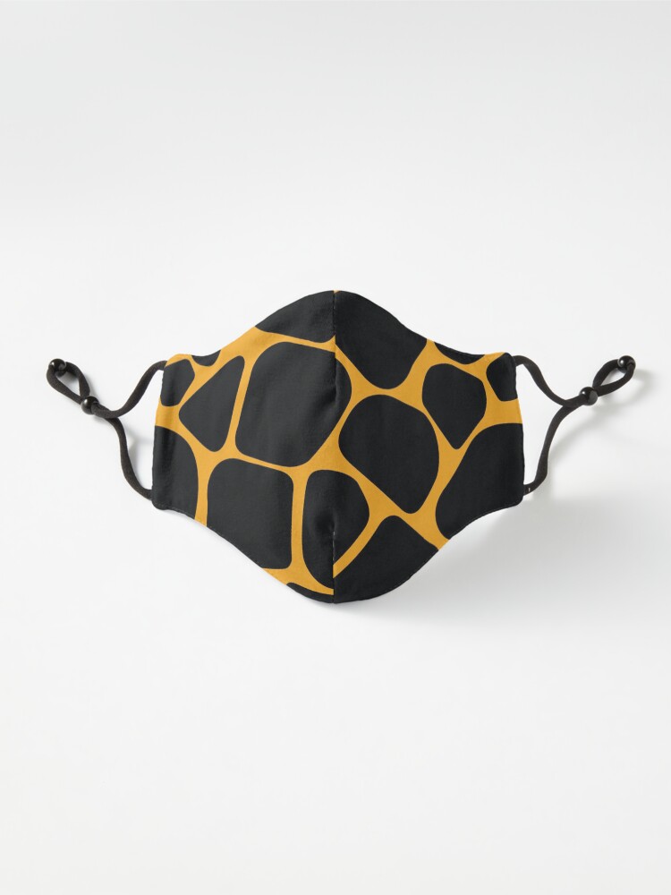 Alternate view of Trendy Gold and Black Giraffe Animal Skin Print Pattern Mask