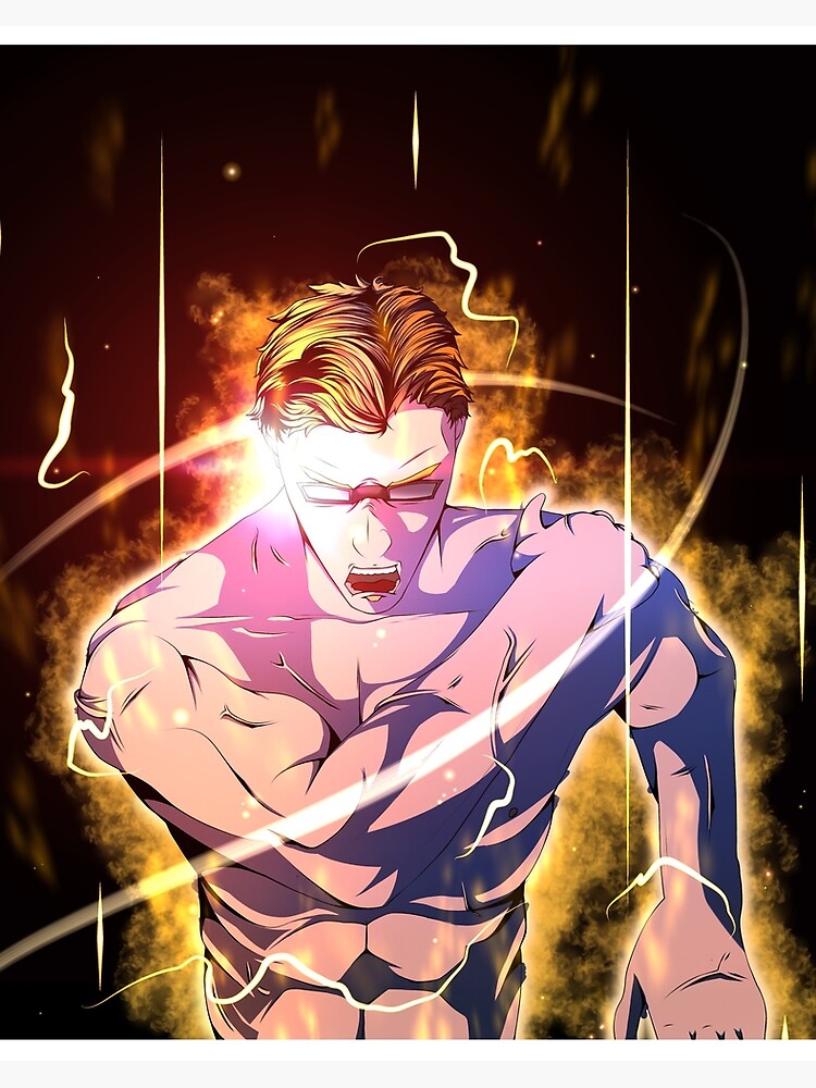 Muscular Anime Boy | Art Board Print