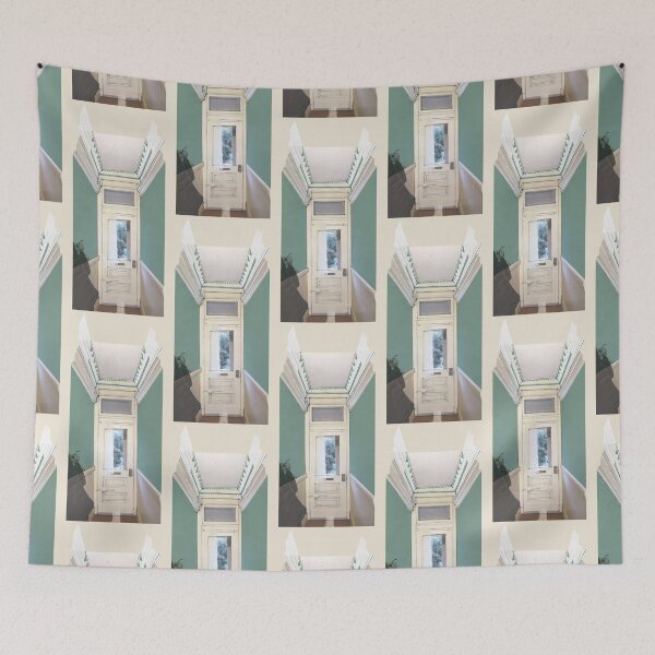 Item preview, Edwardian Hallway - Green on Cream designed and sold by KLA-GustFlo.