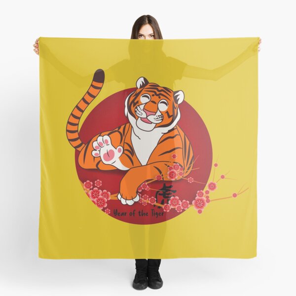 Chinese Zodiac Tiger 2022 Year Of The Tiger Scarf for Sale by taogiauco