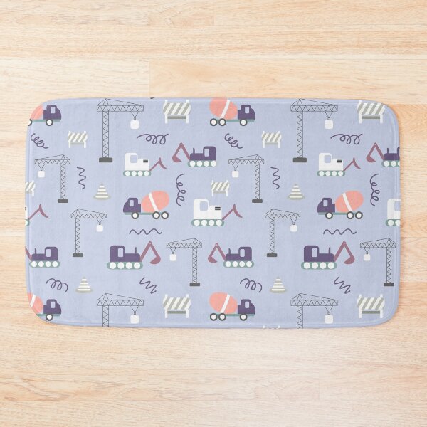Item preview, Blue background construction repeat pattern designed and sold by tamongg14.