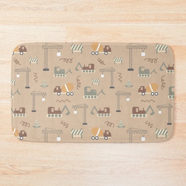 Item preview, Brown background construction repeat pattern designed and sold by tamongg14.