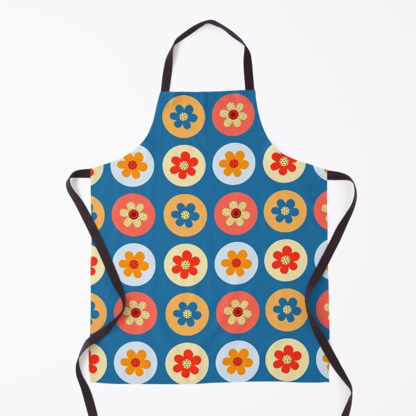 Item preview, Multicolor Flower Pattern on Blue Background designed and sold by Lisa Thomas.