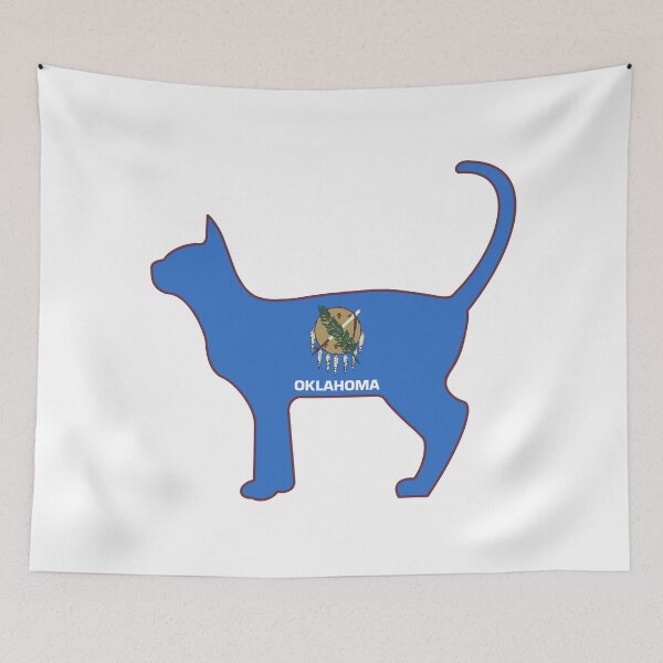 Item preview, State of Oklahoma Flag for Cat Lovers (White) designed and sold by Gsallicat.