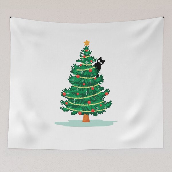 Item preview, Black Cat in Christmas Tree  designed and sold by NordicNomad.