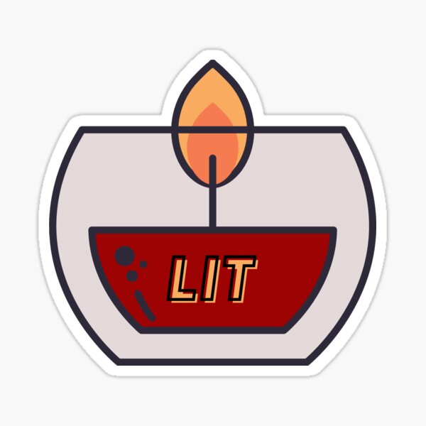 Red Candle Lit Sticker
