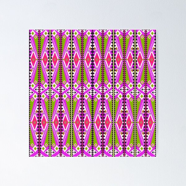 Item preview, Pink and Green Tribal Geometry designed and sold by Carolina Diaz.