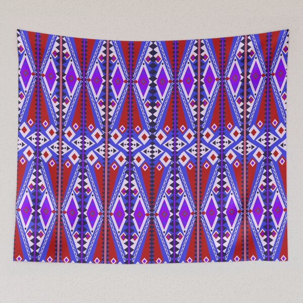 Artikelvorschau, Red and Blue Tribal Geometry entworfen und verkauft von Carolina Diaz.