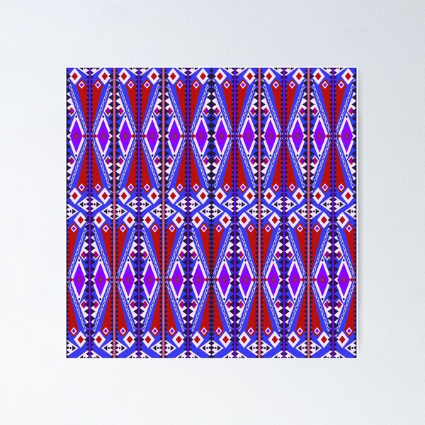 Artikelvorschau, Red and Blue Tribal Geometry entworfen und verkauft von Carolina Diaz.