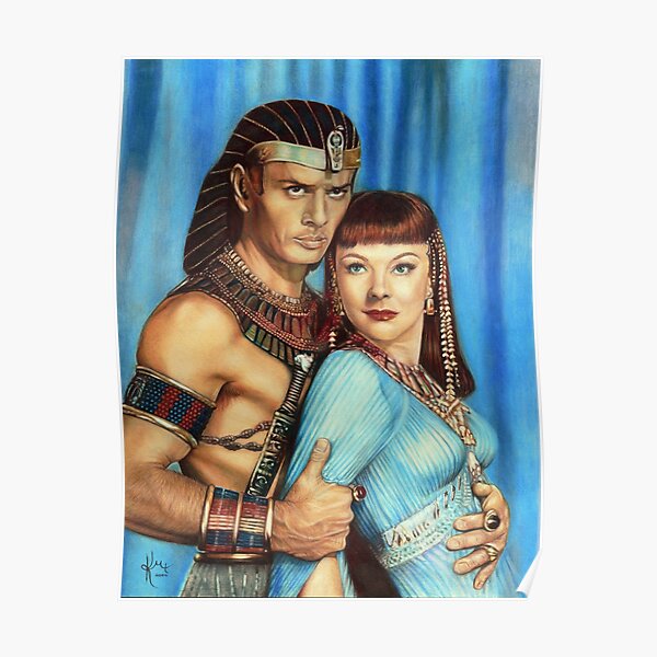 Yul Brynner and Anne Baxter Color Pencil @ www.KeithMcDowellArtist.com Poster