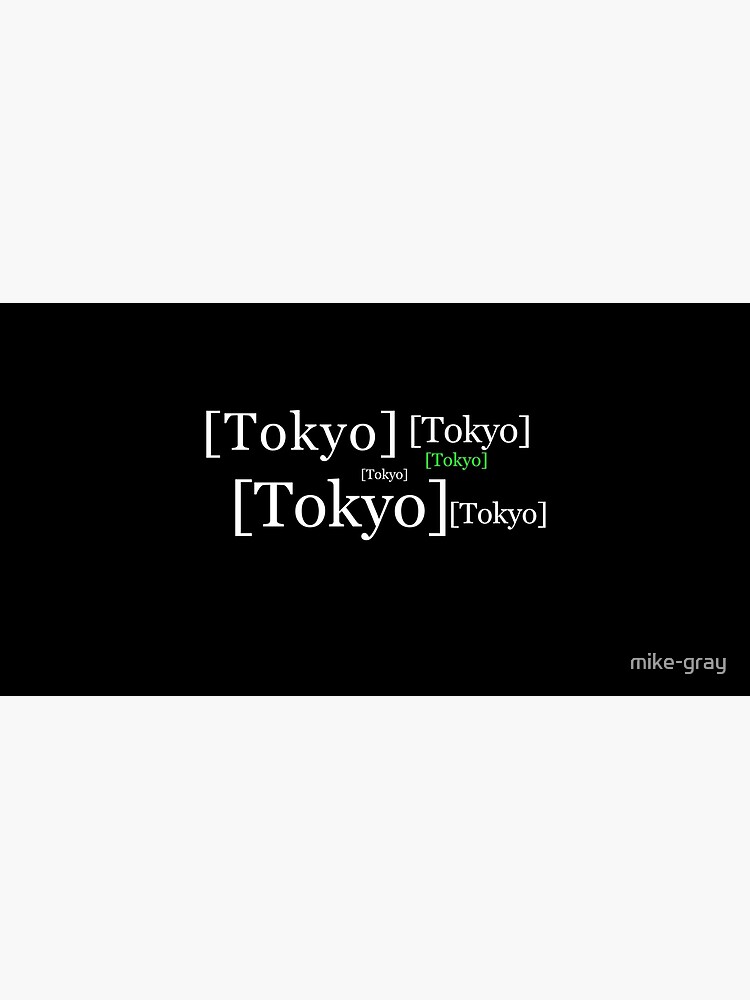 Tokyo Japan in Brackets Repeated Multiple Times Across the Design by mike-gray