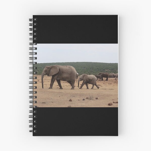Item preview, Notebook / Journel - Mother and Baby Elephant - South Africa  designed and sold by Alima Designs.