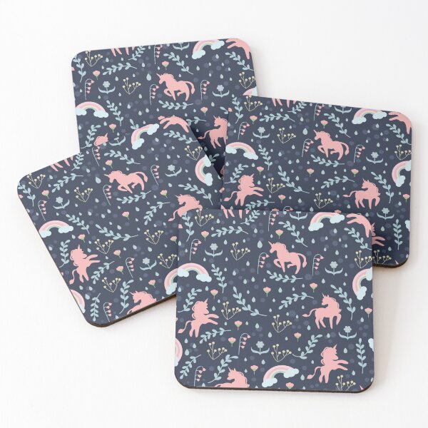 Item preview, Floral Vintage Unicorns and Rainbows designed and sold by RoslynArt.