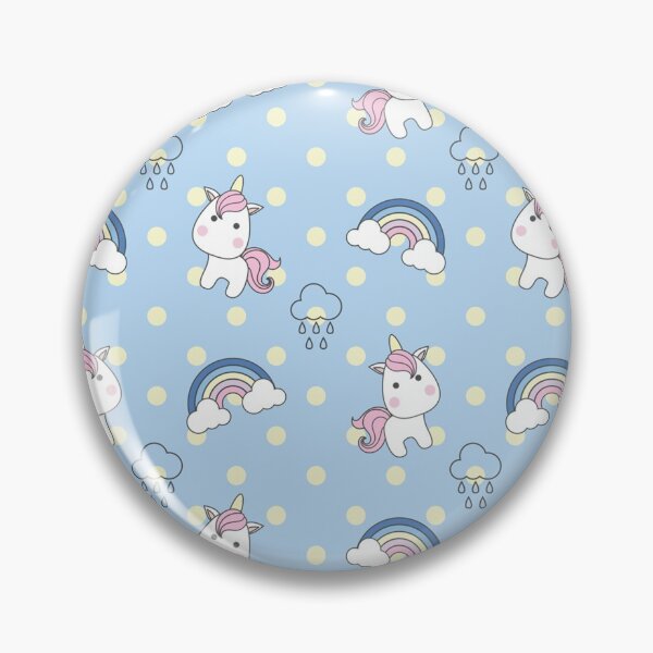 Item preview, Cute unicorn in sky blue pollka dot  designed and sold by RoslynArt.