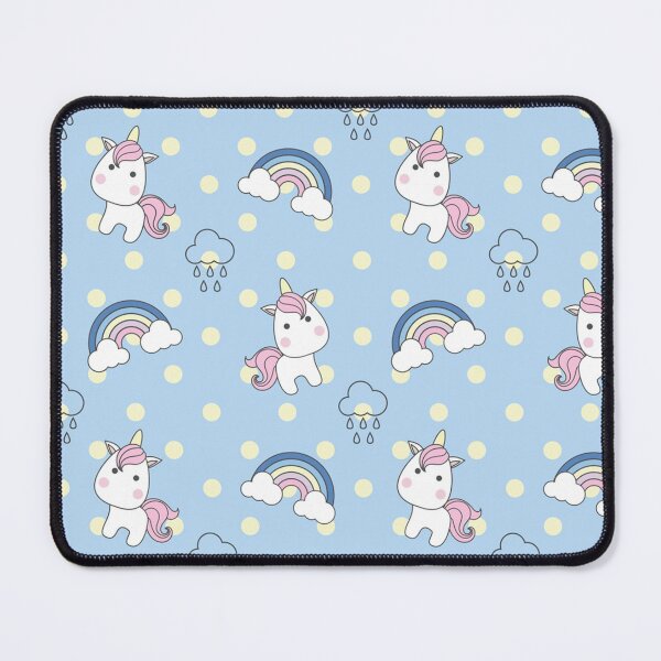 Item preview, Cute unicorn in sky blue pollka dot designed and sold by RoslynArt.