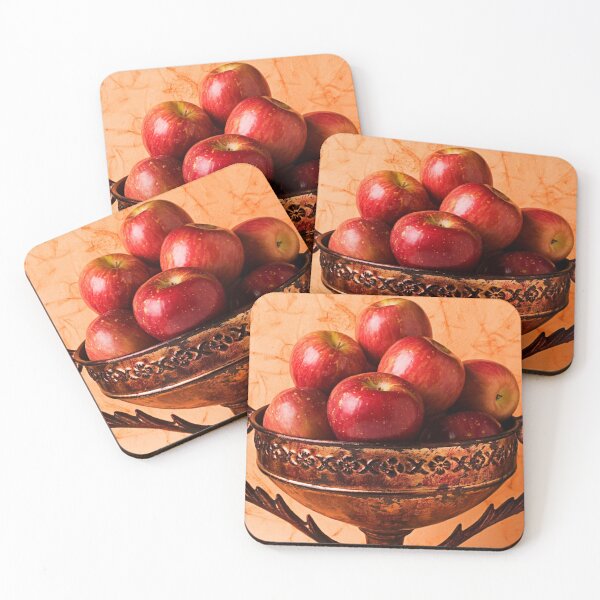 Item preview, Brass bowl with fuji apples designed and sold by Garry Gay.