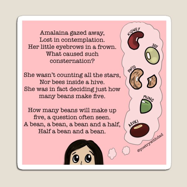 Item preview, Beans Make Five designed and sold by poetrywithdad.