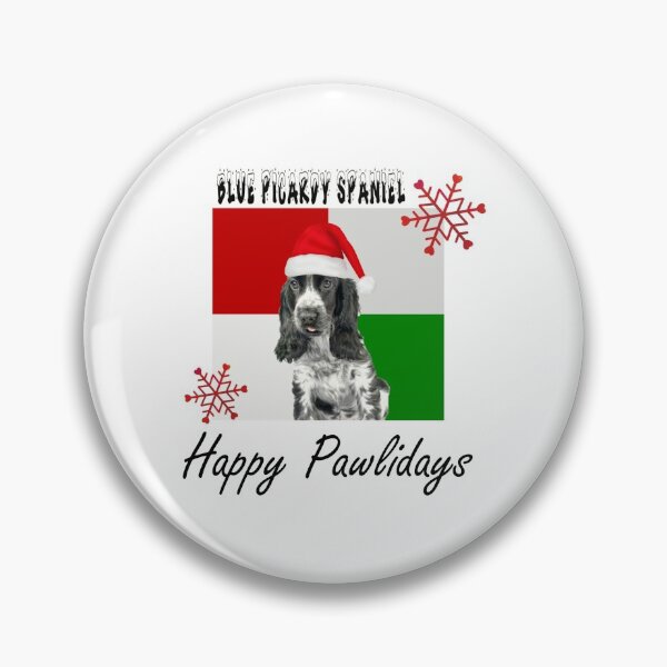 Item preview, Happy Pawlidays – Christmas Blue Picardy Spaniel Dog Design w/ Santa Hat designed and sold by platinumblks.