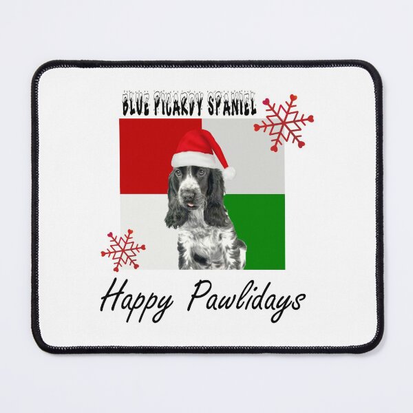 Item preview, Happy Pawlidays – Christmas Blue Picardy Spaniel Dog Design w/ Santa Hat designed and sold by platinumblks.