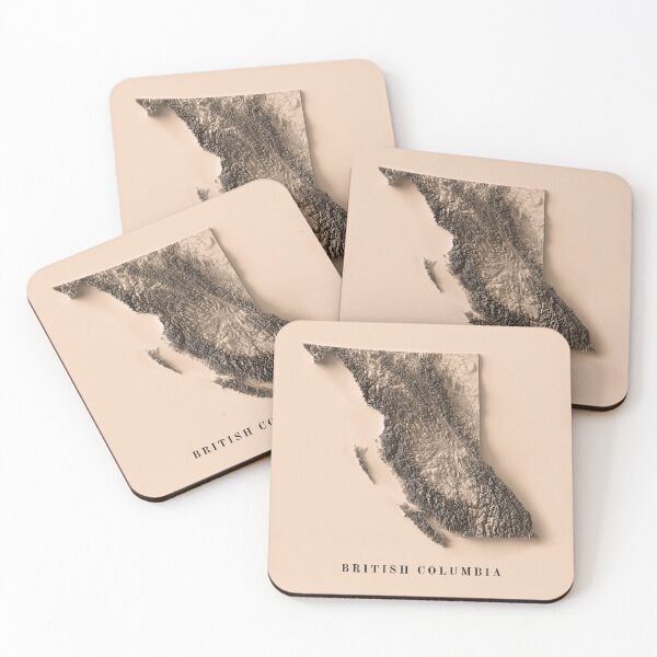 Item preview, British Columbia, Canada Relief Map 3D digitally-rendered designed and sold by ThinkAboutMaps.