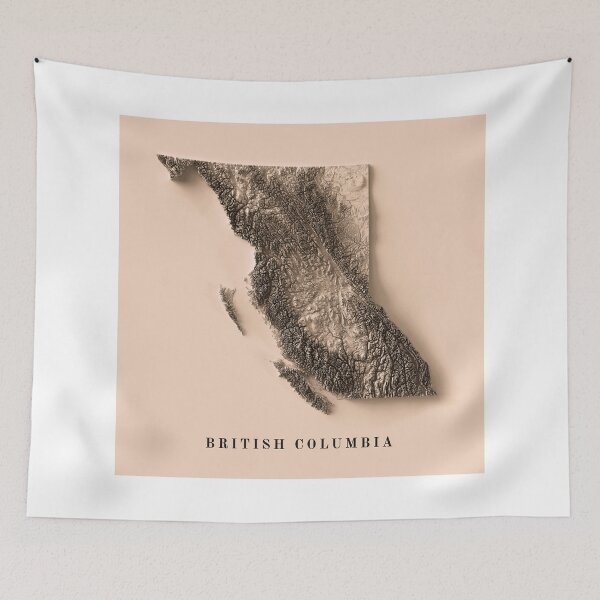 Item preview, British Columbia, Canada Relief Map 3D digitally-rendered designed and sold by ThinkAboutMaps.