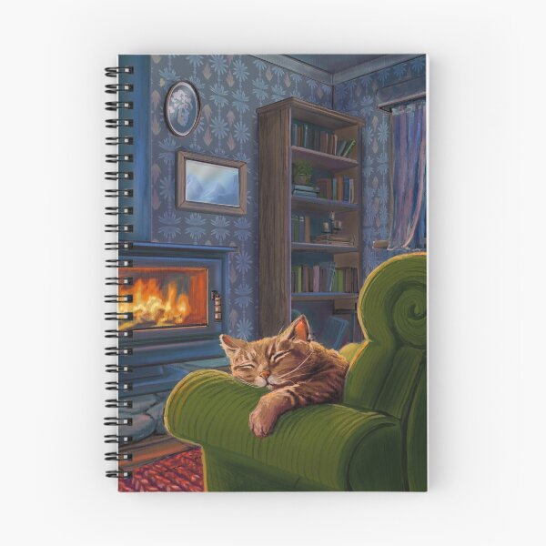 Item preview, Cosy cat by the fireplace designed and sold by Heidi Monsant.