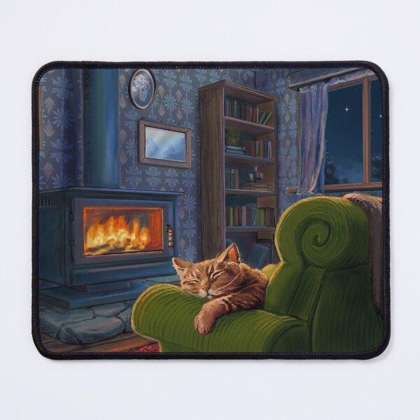 Item preview, Cosy cat by the fireplace designed and sold by Heidi Monsant.