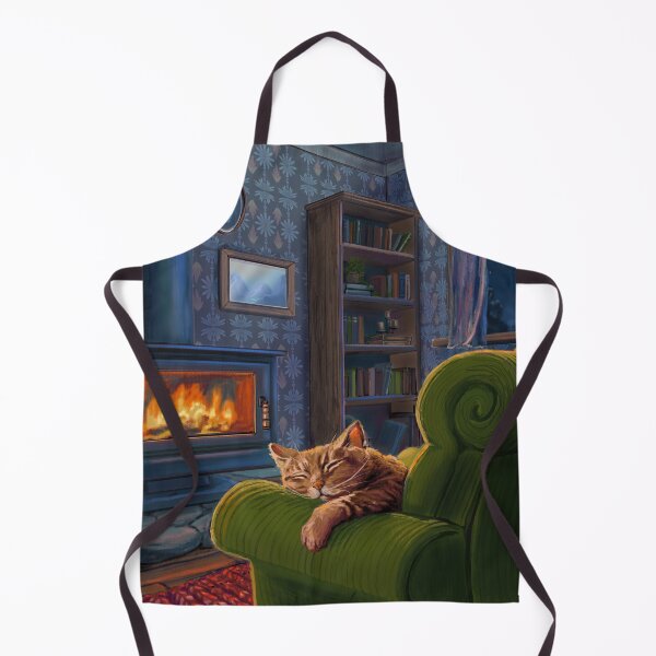 Item preview, Cosy cat by the fireplace designed and sold by Heidi Monsant.