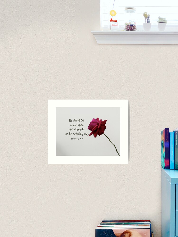 Gorgeous rose in bloom with Bible verse Poster for Sale by amor-vinces
