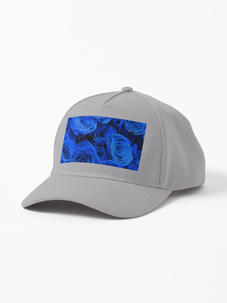 Blue Roses, Romantic periwinkle floral photo, royal blue floral bouquet Cap